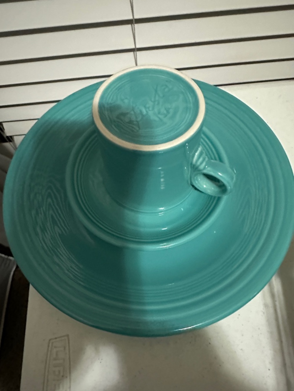 Fiesta Classic Rim Three Piece Turquoise color Dinner Set.  Gently Used.